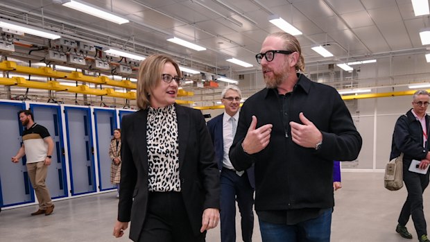 Premier Jacinta Allan with NextDC chief executive Craig Scroggie in one of the company’s Melbourne data centres last year.
