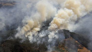 Fires continue to burn in Kinglake West days after Black Saturday.