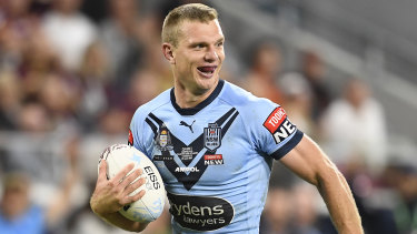 Tom Trbojevic had a night to remember in the Origin opener, scoring three tries for NSW.