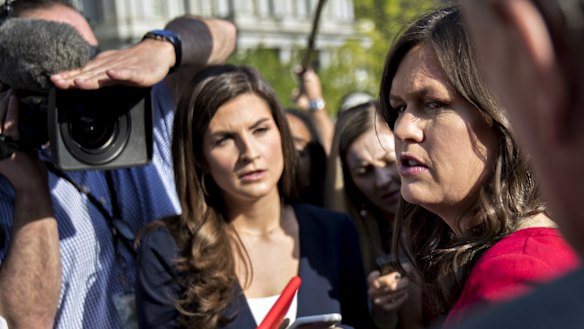 White House press secretary Sarah Huckabee Sanders struggled to answer questions on Trump's latest Stormy story.