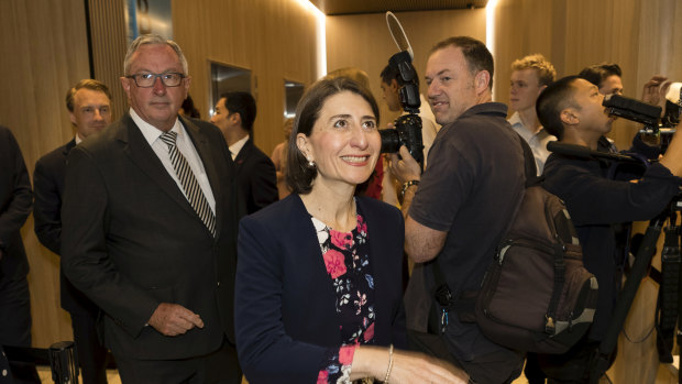 Health Minister Brad Hazzard and Premier Gladys Berejiklian at the opening of Northern Beaches Hospital.