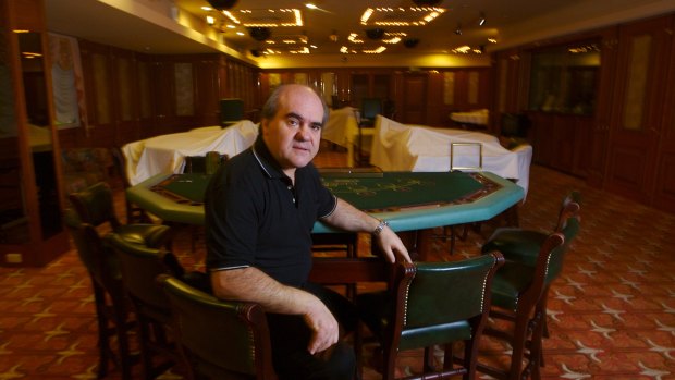 Christmas Island Resort manager Michael Asims in its old high rollers room.