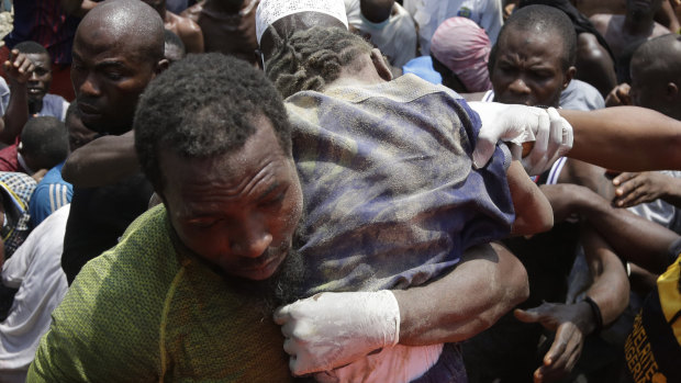 Rescue efforts are underway in Nigeria after a three-storey school building collapsed while classes were in session, with scores of children thought to be inside at the time. 