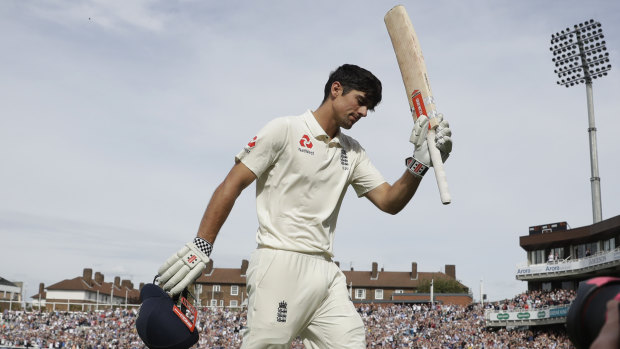 Final dismissal: Alastair Cook acknowledges the crowd following his century at The Oval.