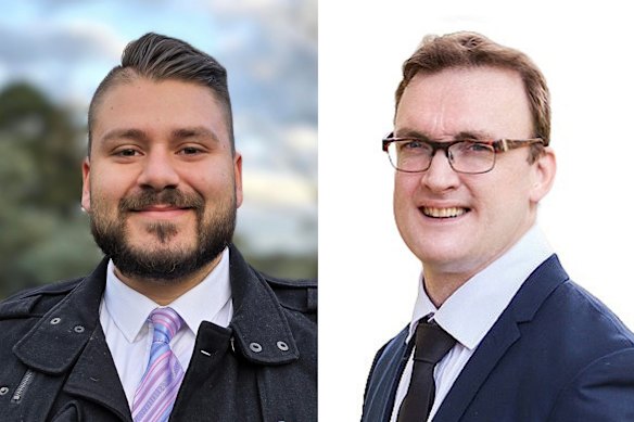 Council candidates Nicholas Hajichristou (left, Whittlesea) and Andrew Church (Knox).