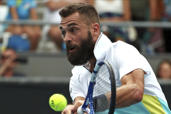 Frenchman Benoit Paire in action against Croatian Marin Cilic at the Australian Open in January.