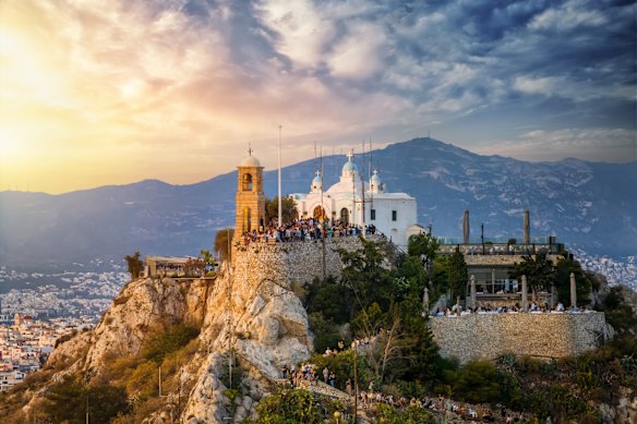 The top of Lycabettos Hill, Athens.