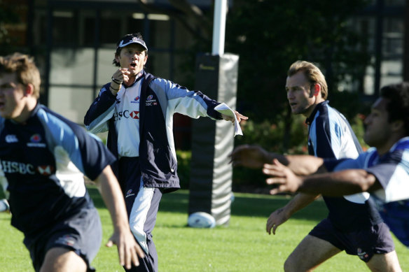 Les Kiss with the Waratahs in 2005.