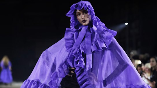 A model in Gail Sorronda’s 20th anniversary show ‘Chromophobia’ in Brisbane.