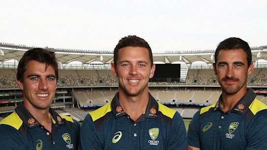 The big three: Pat Cummins, Josh Hazlewood and Mitchell Starc.