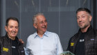 Guzman y Gomez held its first annual meeting on Thursday after a strong debut on the sharemarket in June. Co-CEO Hilton Brett (left) chairman Guy Russo (centre) and co-CEO Steven Marks. 