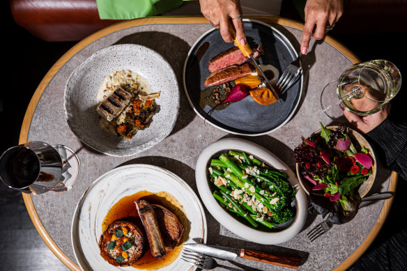 Margra lamb, Berkshire pork cutlet and Rocky Point cobia fish.
