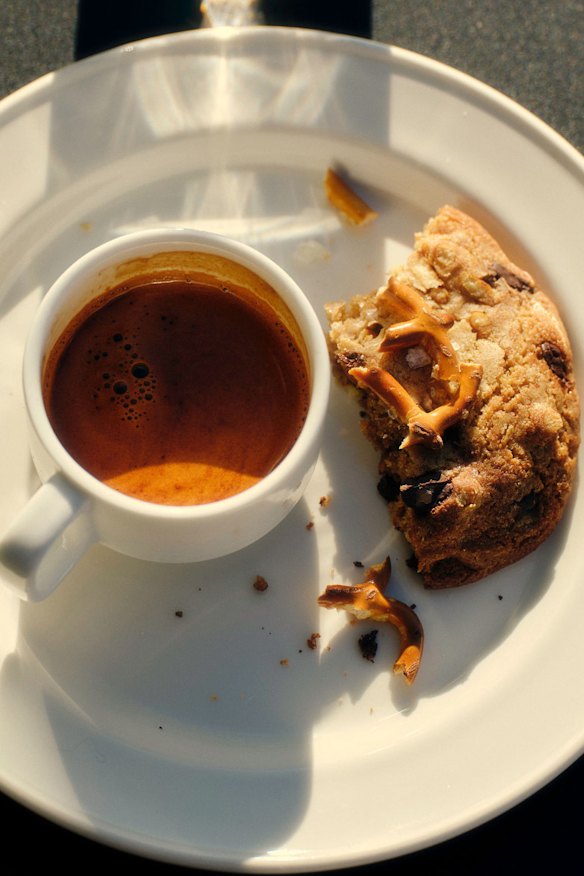 Coffee and a cookie.