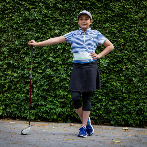 Sahara Hillman-Varma, 12, is adjusting to the demands of Year 7, while trying to pursue her dreams as an elite golfer.