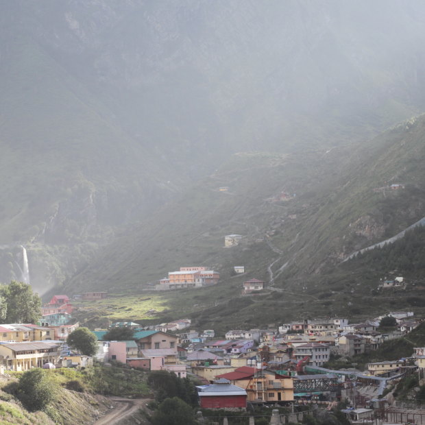 Badrinath, one of the holiest cities in India, near the Tibetan border.