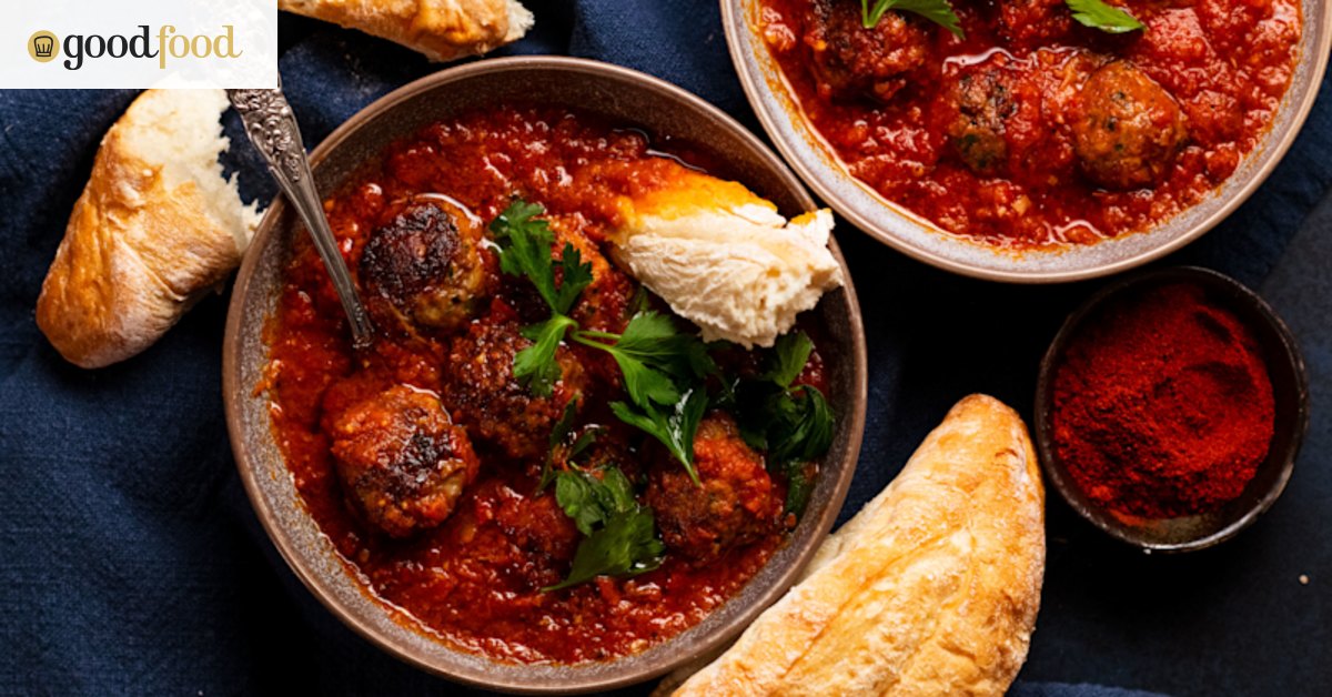 RecipeTin Eats’ smoky Spanish meatballs with roasted tomato and chorizo sauce