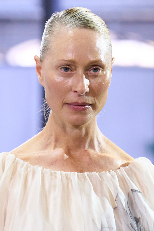 Kate Bell modelling for Herskind at Copenhagen Fashion Week in August 2024.