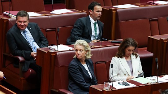Ross Cadell (left), Bridget McKenzie and Susan McDonald are preparing resignation letters to remove themselves from the shadow cabinet.
