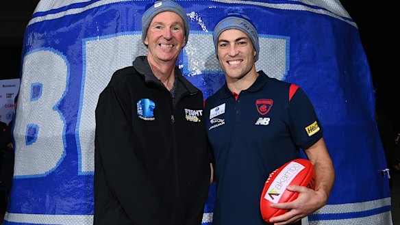 Neale Daniher and Jack Viney at the launch of Big Freeze 7 at the MCG.