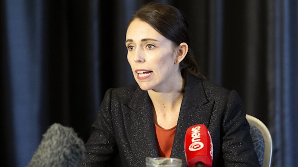 Jacinda Ardern speaks to press about the shooting at a Christchurch mosque. 