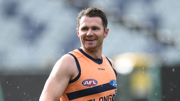 Patrick Dangerfield at Cats training on Wednesday.