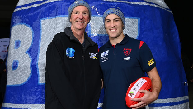 Neale Daniher and Jack Viney at the launch of Big Freeze 7 at the MCG.