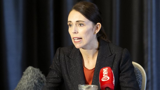 Jacinda Ardern speaks to press about the shooting at a Christchurch mosque. 