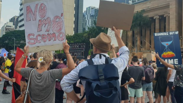 The target of the protests made clear in Brisbane.