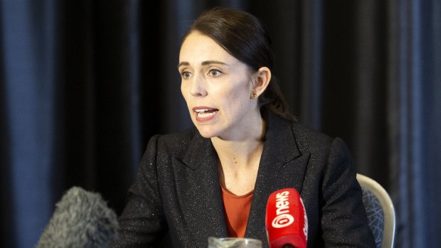 Jacinda Ardern speaks to press about the shooting at a Christchurch mosque. 