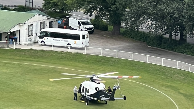 Outcry over Lindsay Fox using school oval to land his helicopter