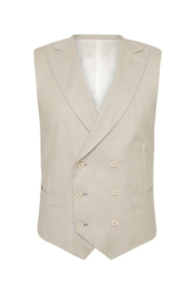 “Rochetti” double-breasted waistcoat from MJ Bale ($249).