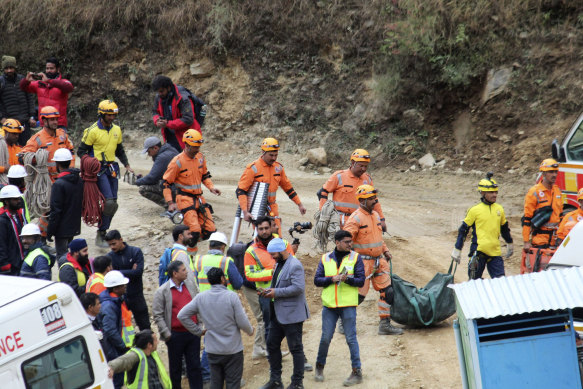 Since early in their ordeal, the workers were provided with food, water and oxygen through pipes, and they emerged healthy, officials said.