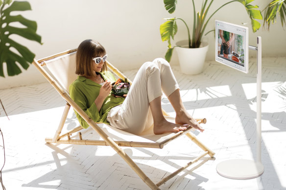 LG’s StanbyMe can put a TV anywhere you need it to be, so you don’t have to hunch over a phone or tablet while streaming in the sun.