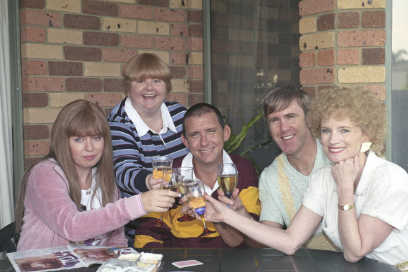 Gina Riley (Kim), Magda Szubanski (Sharon), Peter Rowsthorn (Brett), Glenn Robbins (Kel) and Jane Turner (Kath).