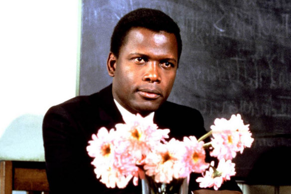Trailblazing actor Sidney Poitier in To Sir, With Love.