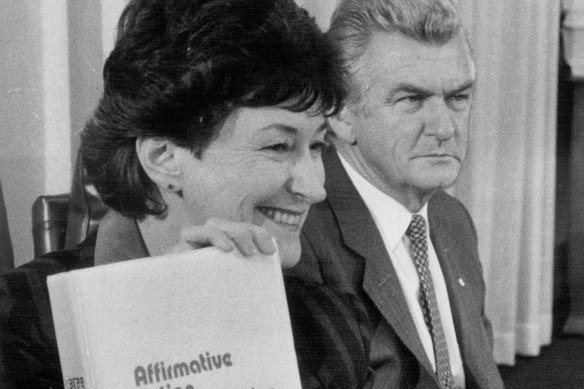 Susan Ryan and Bob Hawke in 1984. 