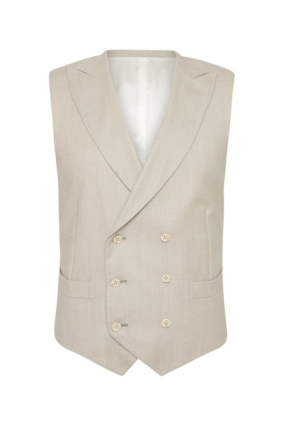 “Rochetti” double-breasted waistcoat from MJ Bale ($249).