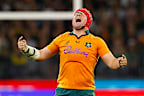 Harry Wilson of the Wallabies celebrates.