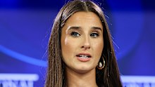 Chanel Contos, Founder and CEO of Teach Us Consent, during an address to the National Press Club.