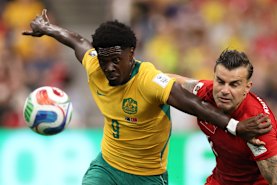 Mohamed Toure in action against Turkey.