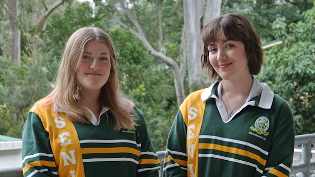 Kenmore State High School year 12 student Libby Ogle (left) and Caitlin Powell (right).