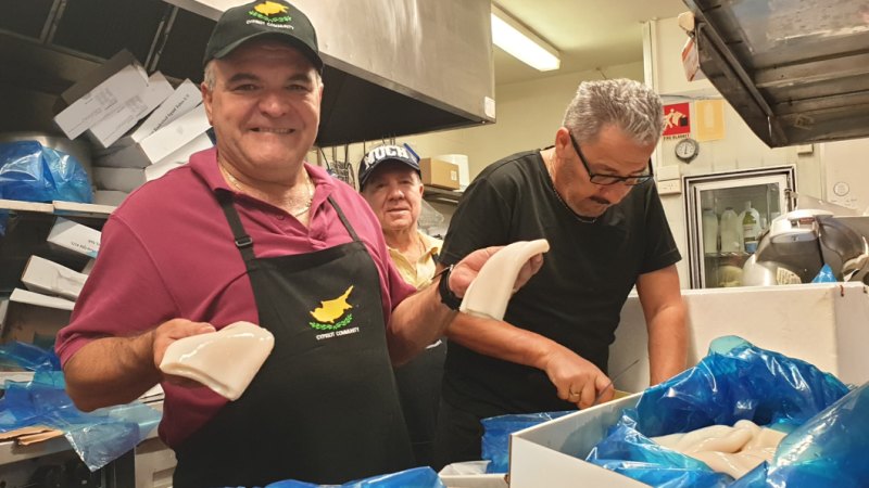 Queensland Cypriot community prepares half a tonne of calamari ahead of Paniyiri Greek Festival