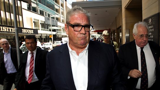 Greg Jones leaving an ICAC hearing in 2013. 
