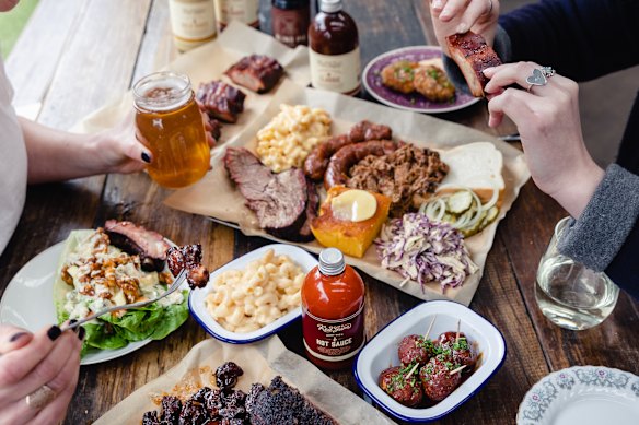 A feast at Red Gum BBQ.