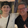 Wayne Holdsworth with his son Mac who took his own life in October 2023, aged 17, after becoming the victim of sextortion.
