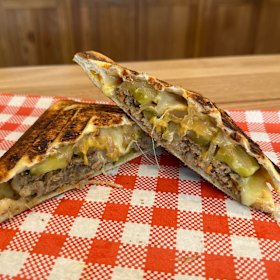 Cheeseburger jaffle.