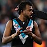 Port coach Ken Hinkley (right) has backed Willie Rioli without condoning behaviour which oversteps the mark