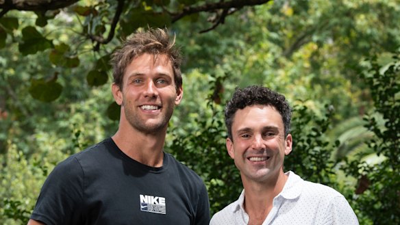 Matt de Boer (left) with Ed Cowan. Athletic Ventures has made its third consecutive investment in Guzman y Gomez. 