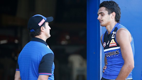 Luke Beveridge speaks with Jamarra Ugle-Hagan.