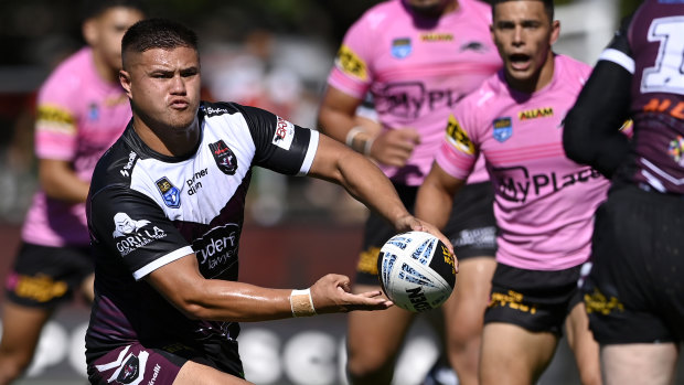 Josh Schuster in action for Blacktown in the NSW Cup on Saturday.